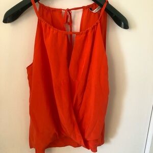 Trina Turk Sleeveless Tie Neck Silk Top size Sm.